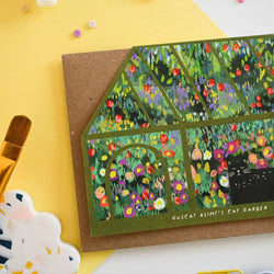 Guscat Klimt Cat Garden Card