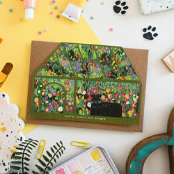 Guscat Klimt Cat Garden Card