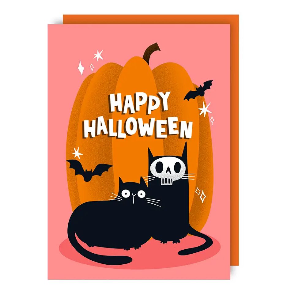 Halloween Mask Cat Card