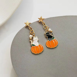 Black Cat Halloween Earrings