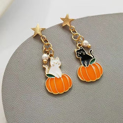 Black Cat Halloween Earrings