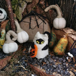 Handmade Felt Boo! Cat Hanging Decoration