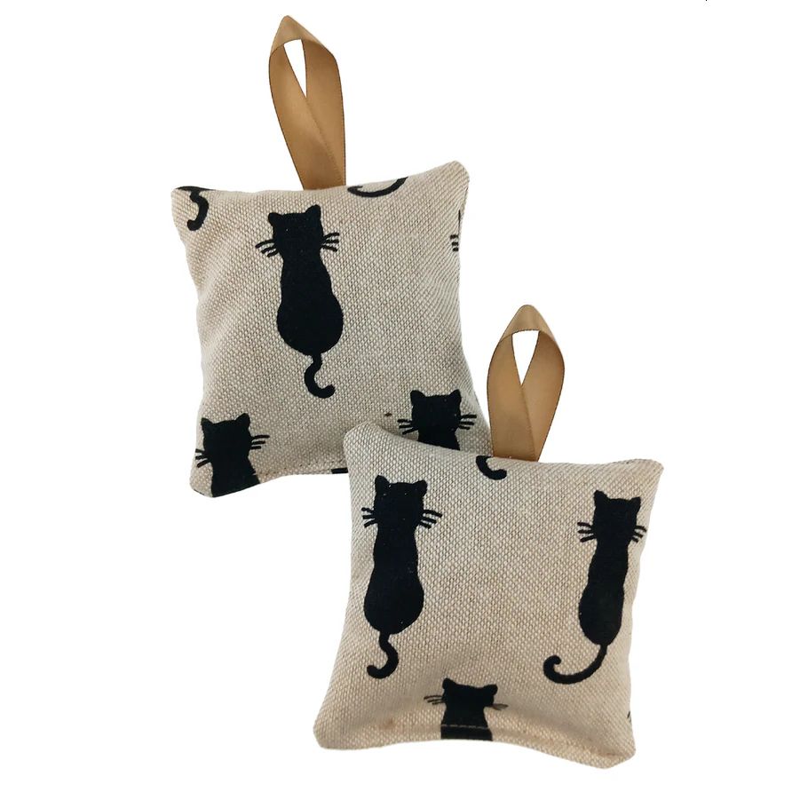 Black Cats Lavender Hanging Sachet Pair