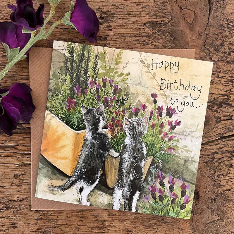 Happy Birthday in Lavender Card, by Alex Clark
