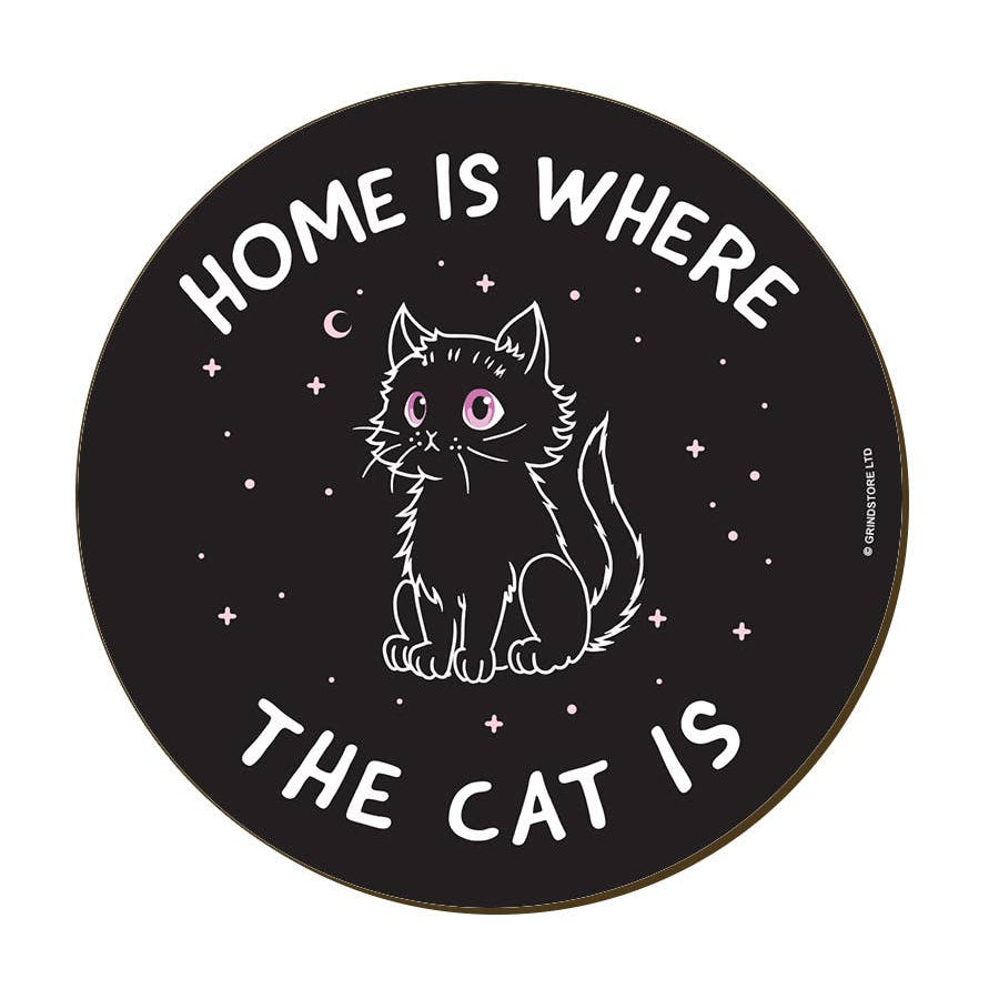 Little Shadow Home Is Where The Cat Is Circular Coaster