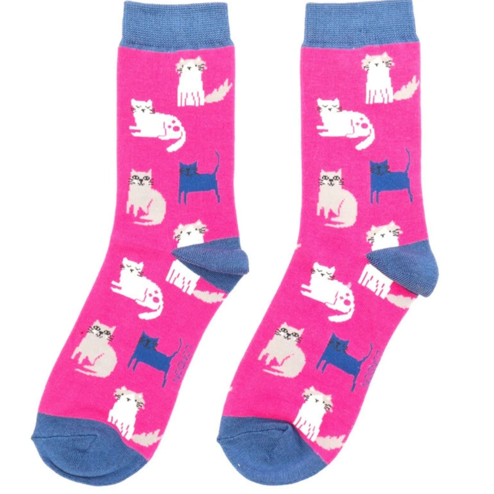 Cute Kitten Socks, UK 4-7 HOT PINK