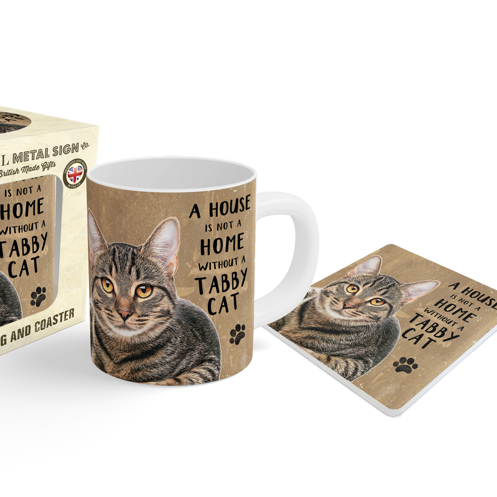 A House is not a Home, Tabby Cat Mug & Coaster