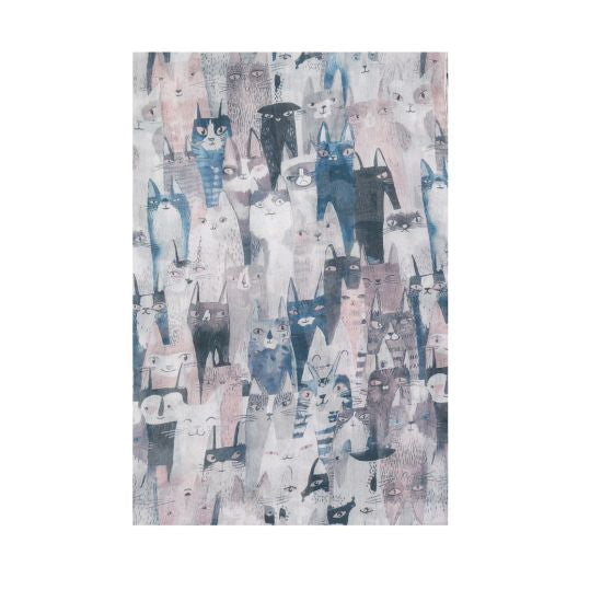 Watercolour Cats Printed Scarf