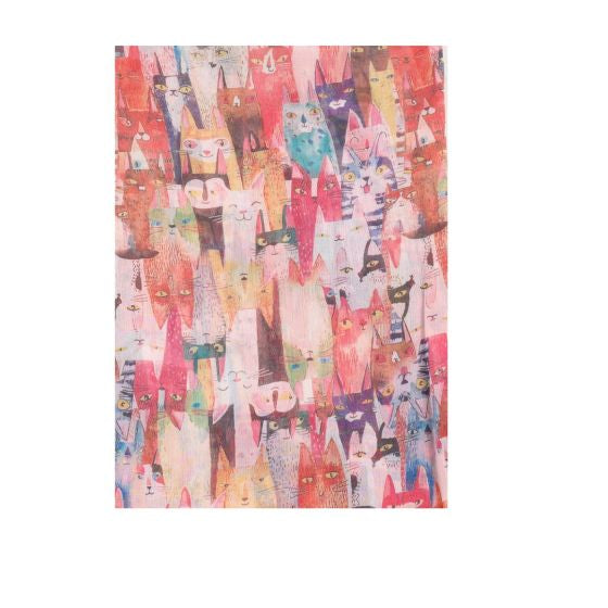 Watercolour Cats Printed Scarf