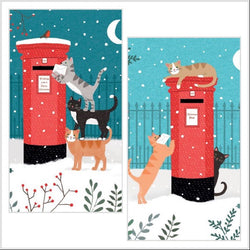 Paquete de tarjetas benéficas de lujo Christmas Village Cats