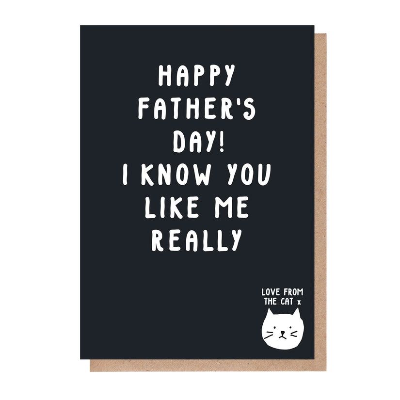 I know you like me really Fathers Day Cat Card