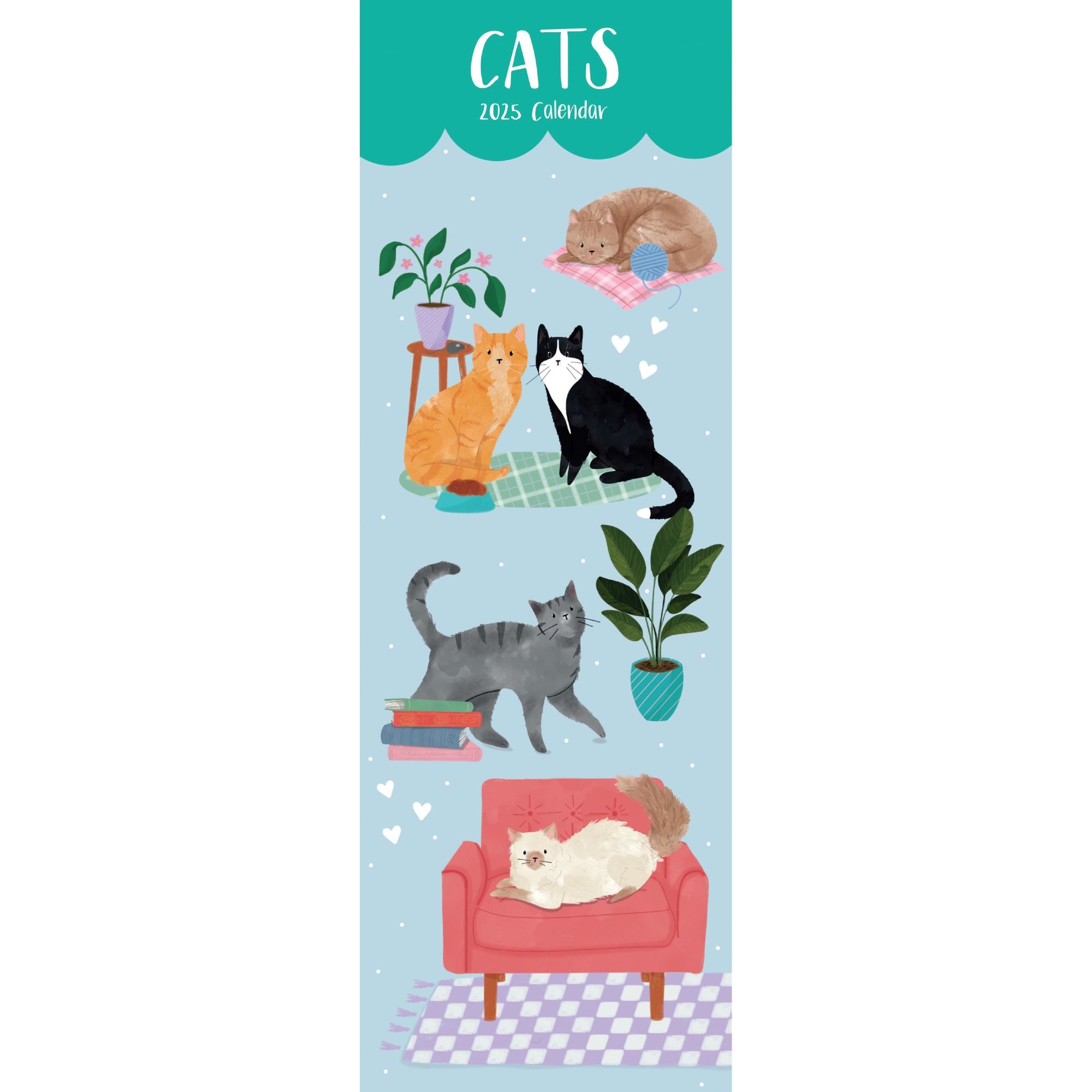 Illustrated Cats 2025 Slim Calendar