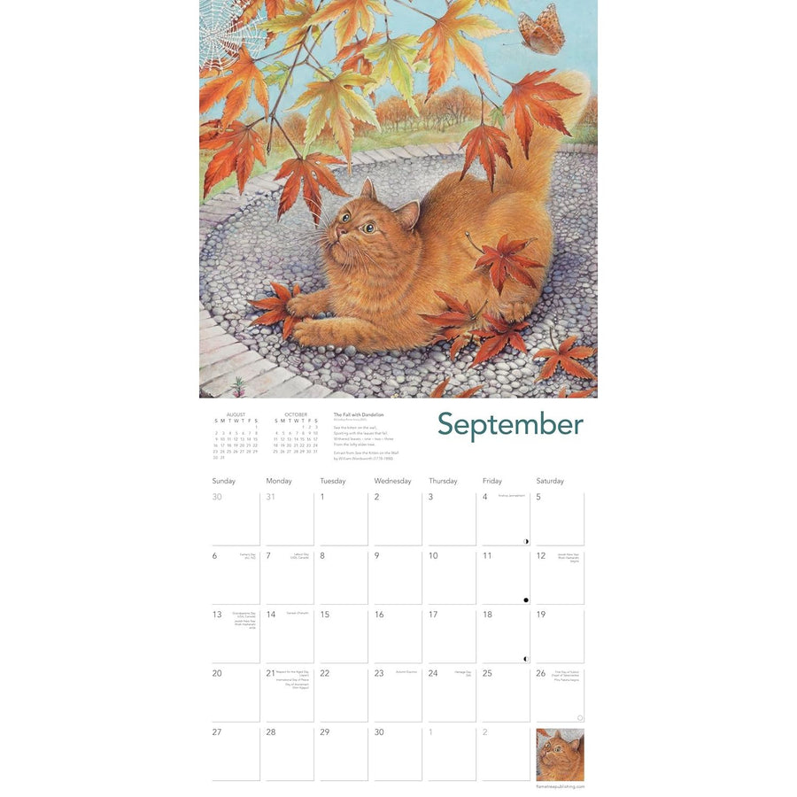 Ivory Cats 2026 Wall Calendar