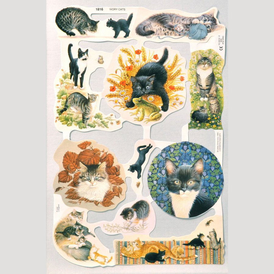 Ivory Cats Scrap Sheets