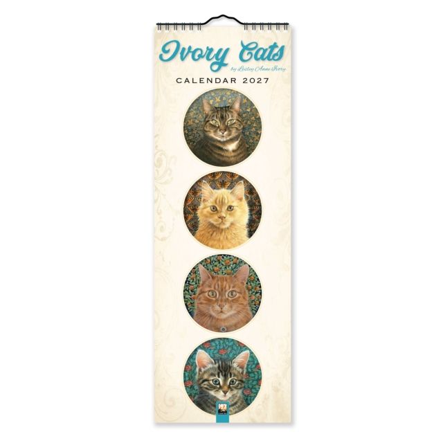 Ivory Cats 2027 Slimline Calendar