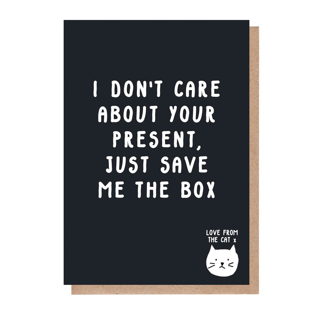 Just Save the Box Cat Card