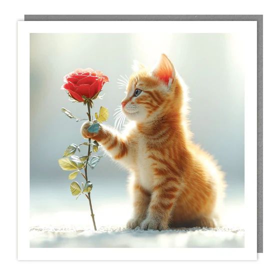 Kitten Rose Photographic Card