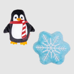Catnip cat toys - a penguin and a blue snowflake