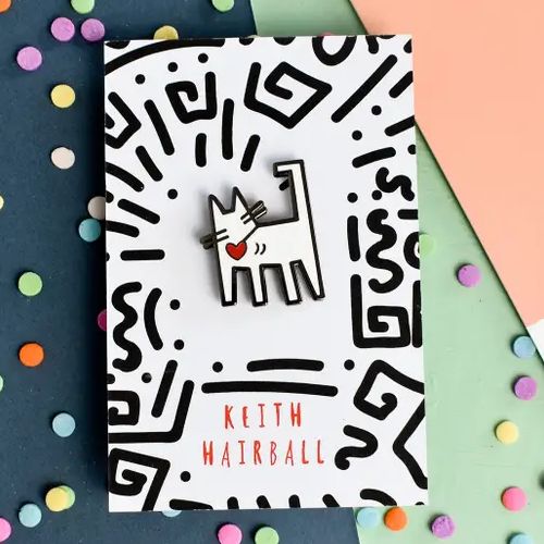 Keith Hairball Cat Artist Pin Niaski