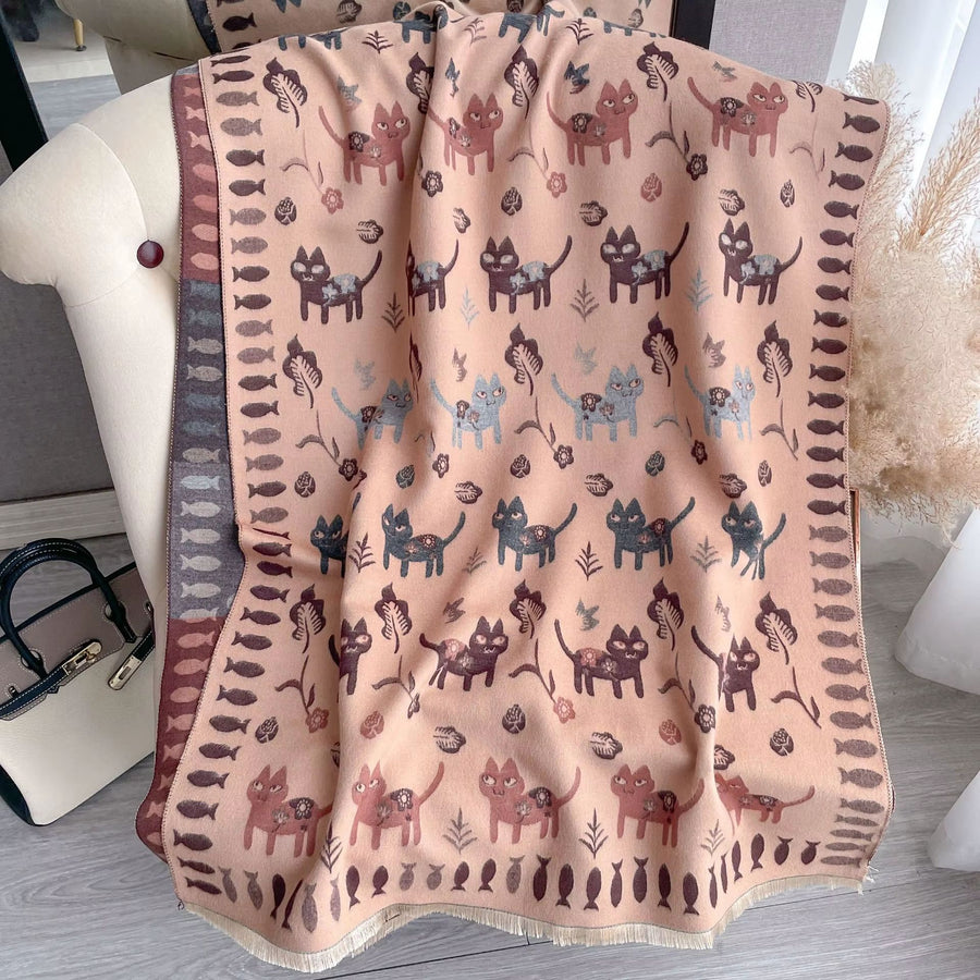 Walking Cats Blanket Scarf