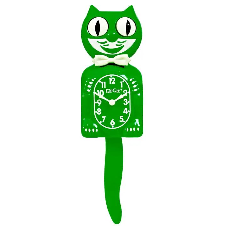 Green Kit Cat Klock