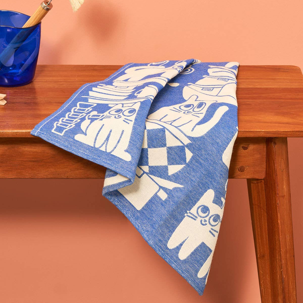 Kitchen Cats Woven Cotton Tea Towel