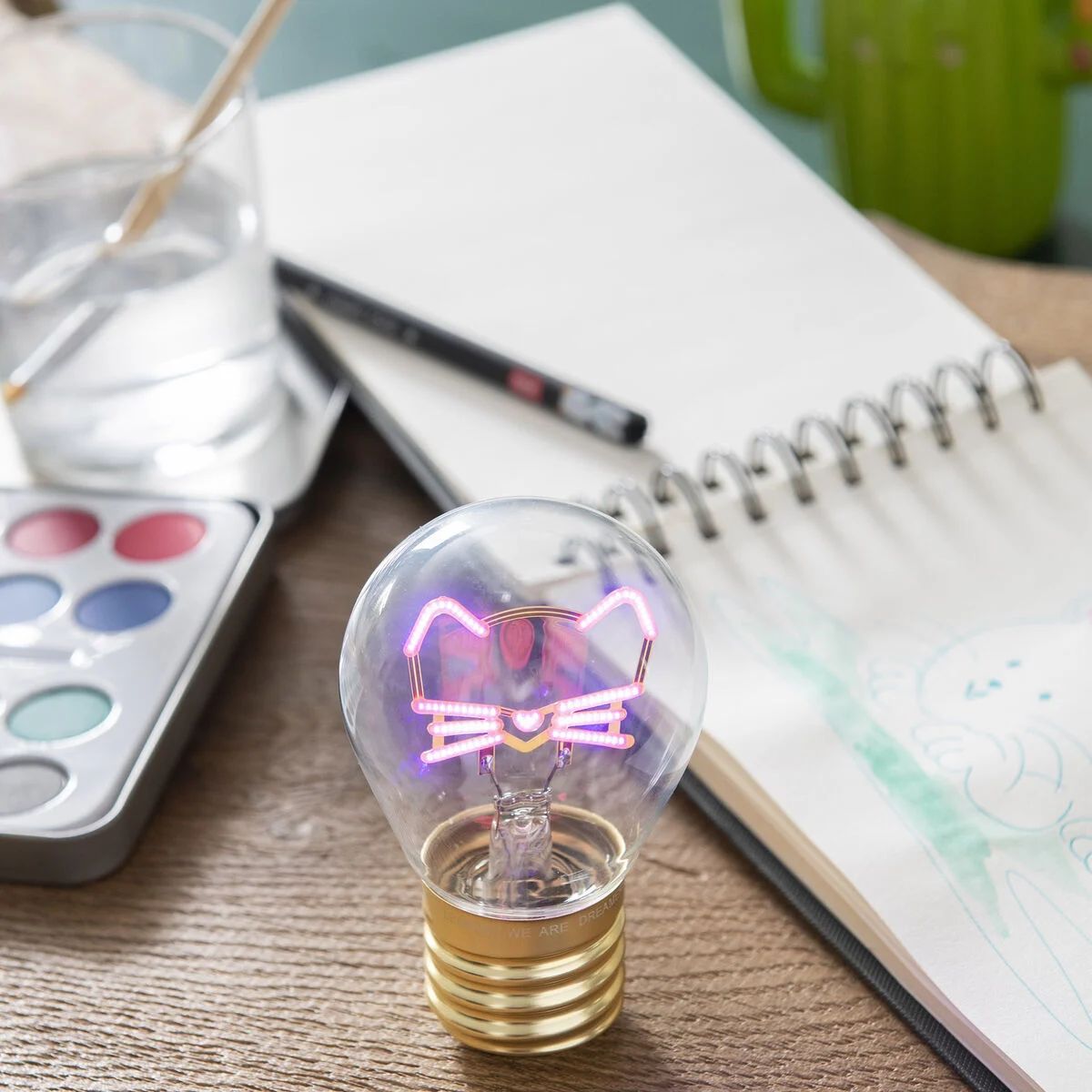 Cordless Pink Kitty Lightbulb