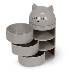 Grey Kitty Desk Organiser