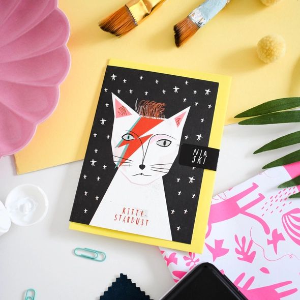 Kitty Stardust Musician Art Card