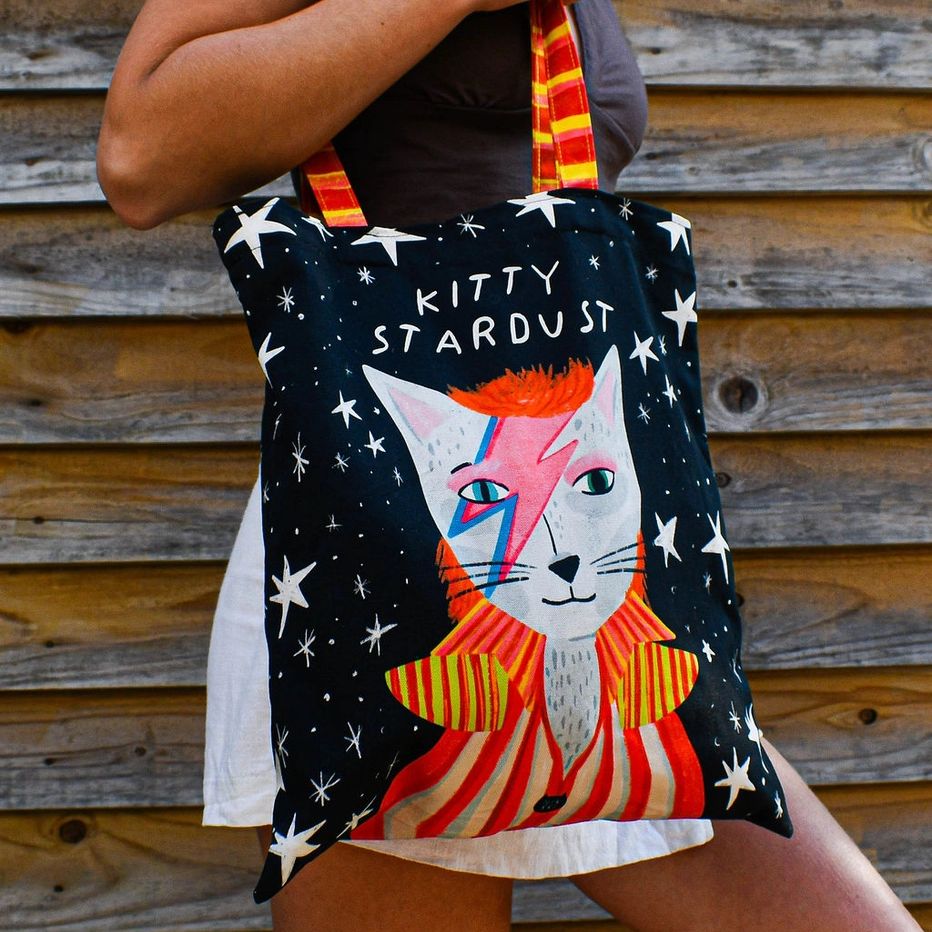 Kitty Stardust Cat Tote Bag