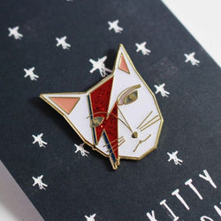 Kitty Stardust Cat Musician Pin