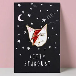 Kitty Stardust Cat Musician Pin