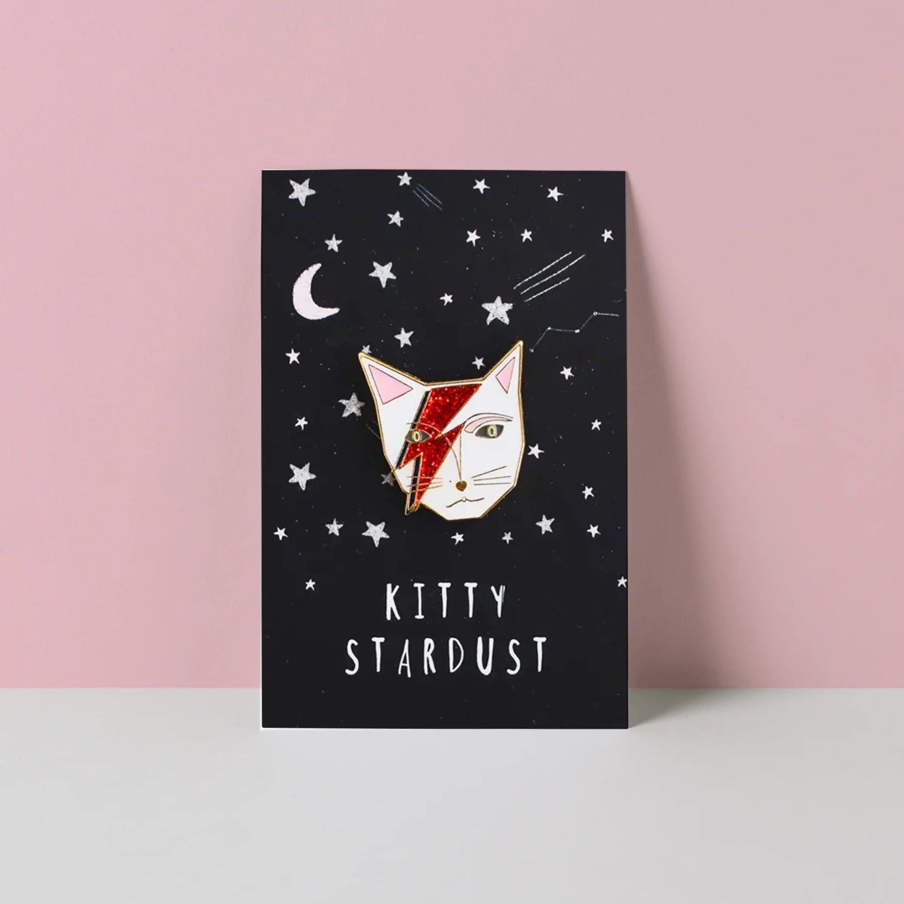 Kitty Stardust Cat Musician Pin