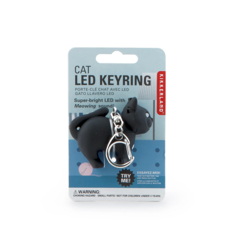 LED Cat Keyring with Miaow