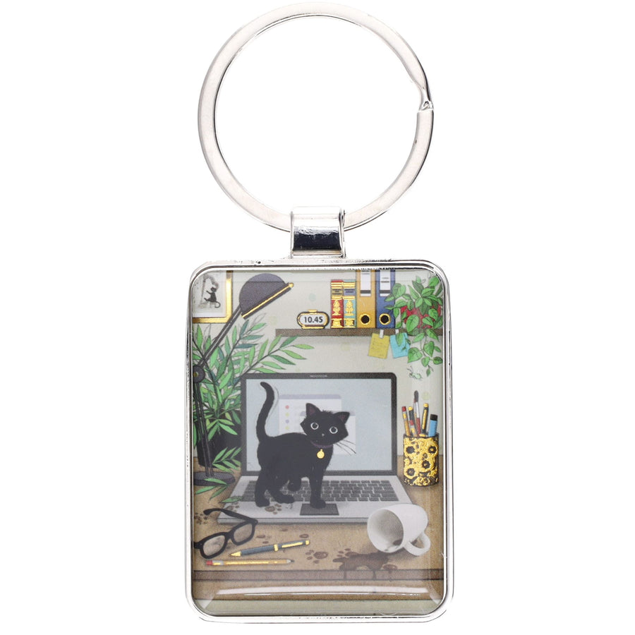 Black Kitty Keyring