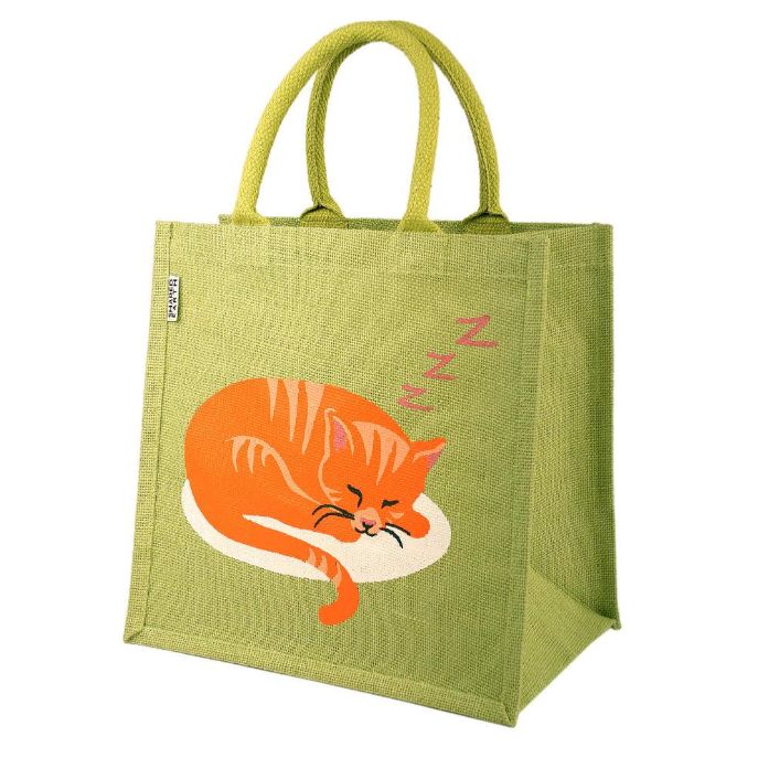 Fair Trade Ginger Cat Jute Bag