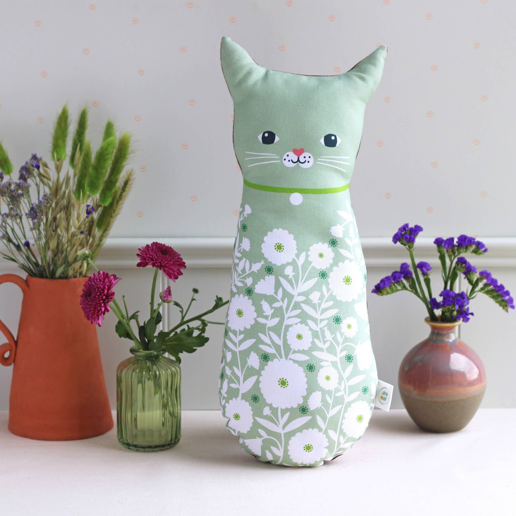 Illustrated Cat Cushion Doll