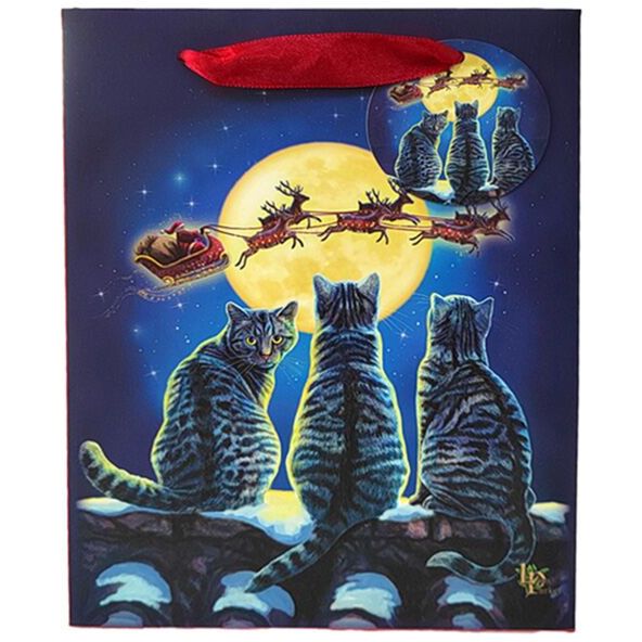 Lisa Parker Christmas Cats Gift Bag, pack of 5