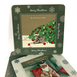 Festive Cat Placemats, set of 4