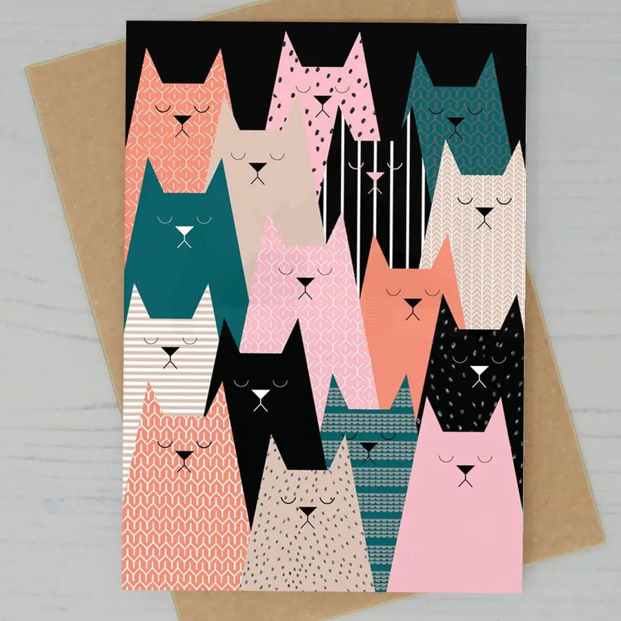 Lots of Grumpy Cats Greetings Card