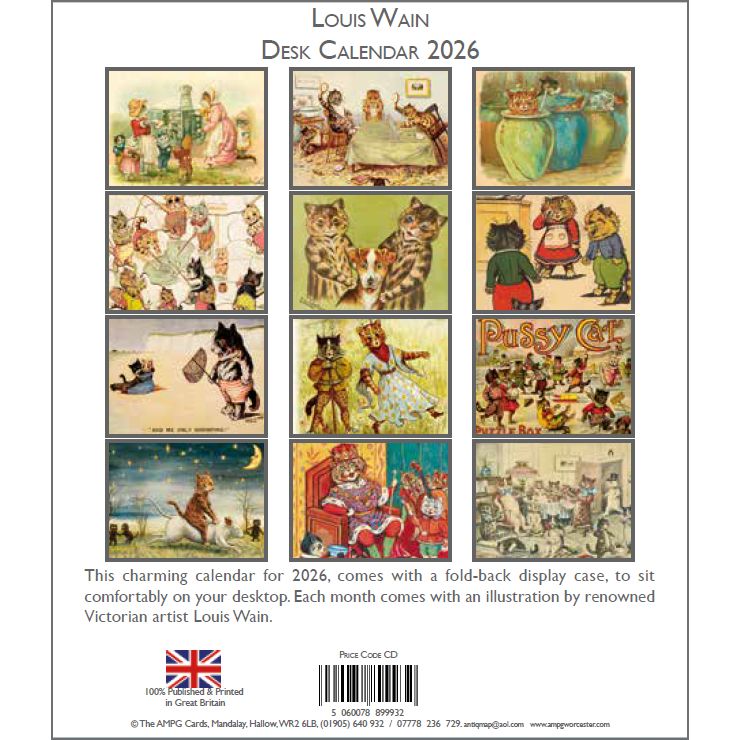 Louis Wain 2026 Desk Calendar