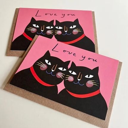 Love You Black Cats Card