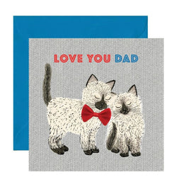Love You Dad Cat Ribbon Card
