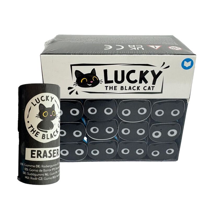 Lucky the Black Cat Eraser