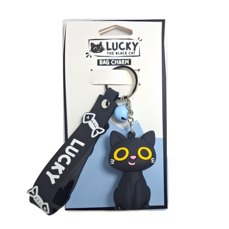 Lucky the Black Cat 3D Keyring