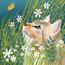 Luna the Cat Greetings Card, The Cat Gallery