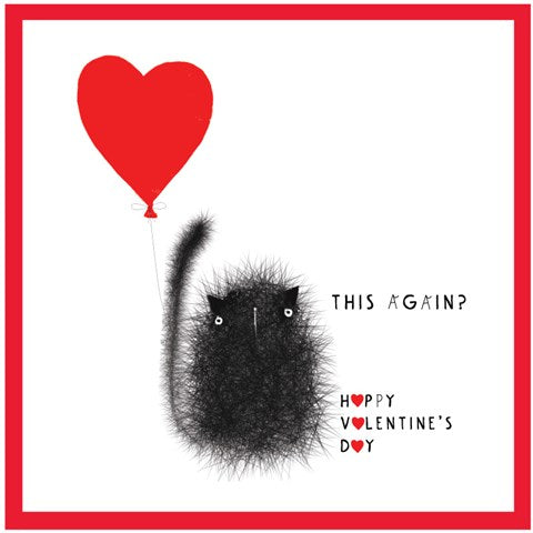 This Again Card Valentine Black Cat