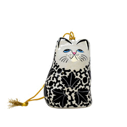 Fair Trade Leaf Design Cat Hanging Decoration