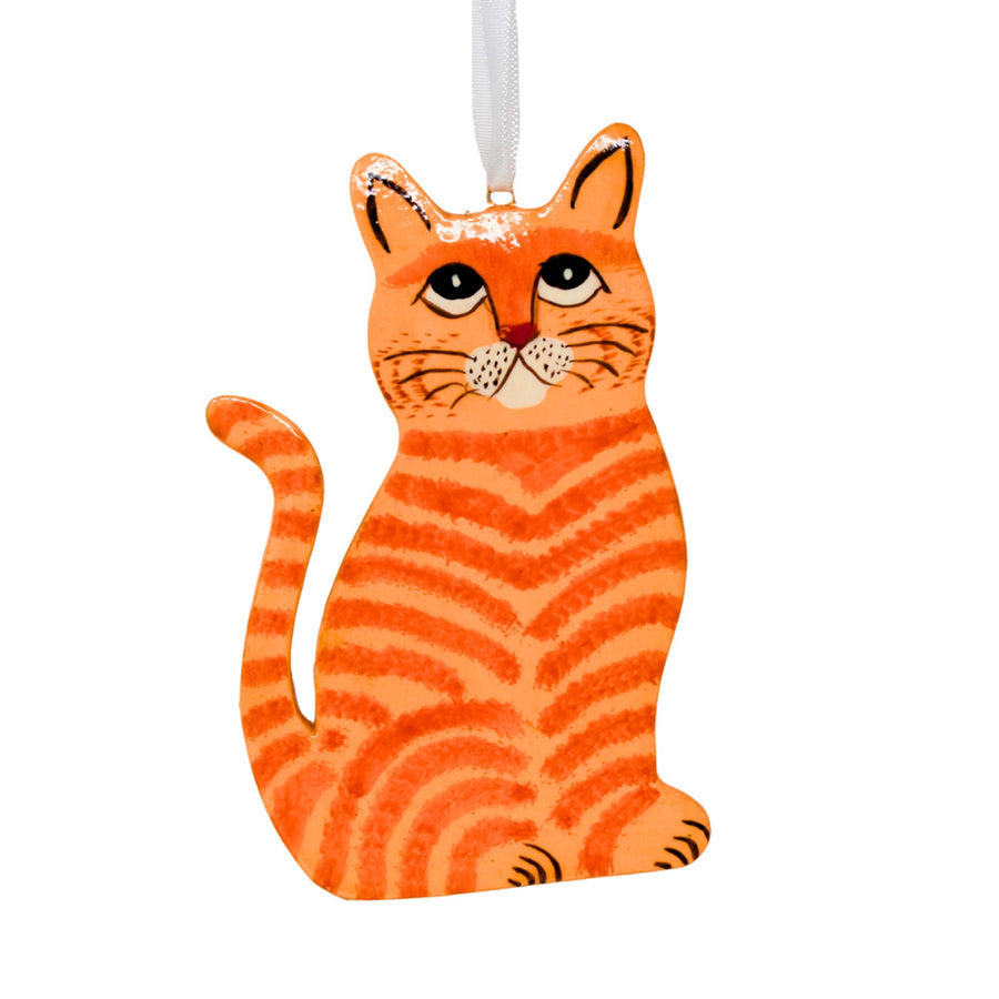 Painted Cat Wooden Hanging Decoration