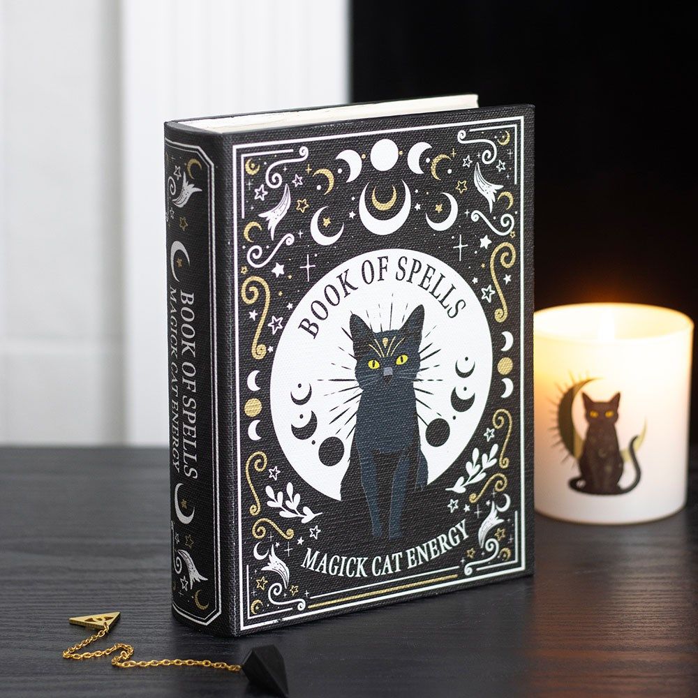 Black Cat Magick Book of Spells Storage Box